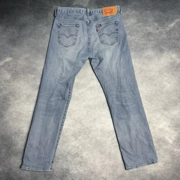 Levis 501 Jeans Men's Size 34x32 Straight Button Fly Red Tab Blue Fits 34x28 - Picture 14 of 15
